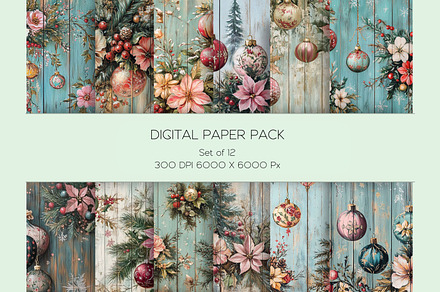 Vintage Style Wooden Christmas Paper