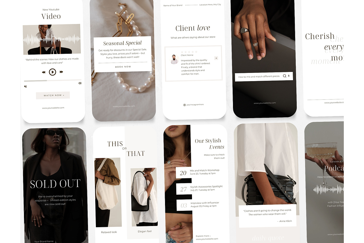 65 Fashion Social Media Stories, a Social Media Template by PatternLab. (Photo 8 of 9)