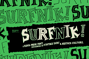Surfnik - A Hand-Made Surf Font, a Serif Font by Wingsart Studio