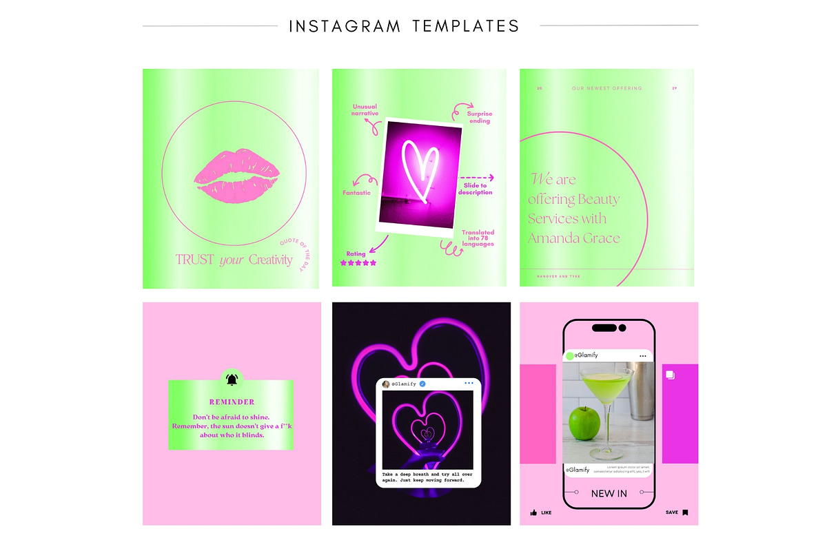 Pink and Green Brand Kit Canva, a Branding & Logo Template by CopertiniStudio (Photo 6 of 8)
