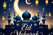 Modern Eid Mubarak Greeting Card, a Photo by microtasker (Thumbnail 2 of 2)