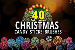 40 Christmas Candy Sticks Brushes