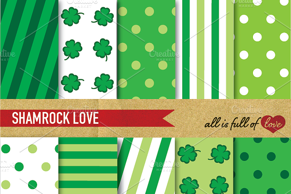 St Patricks Background Patterns preview 2