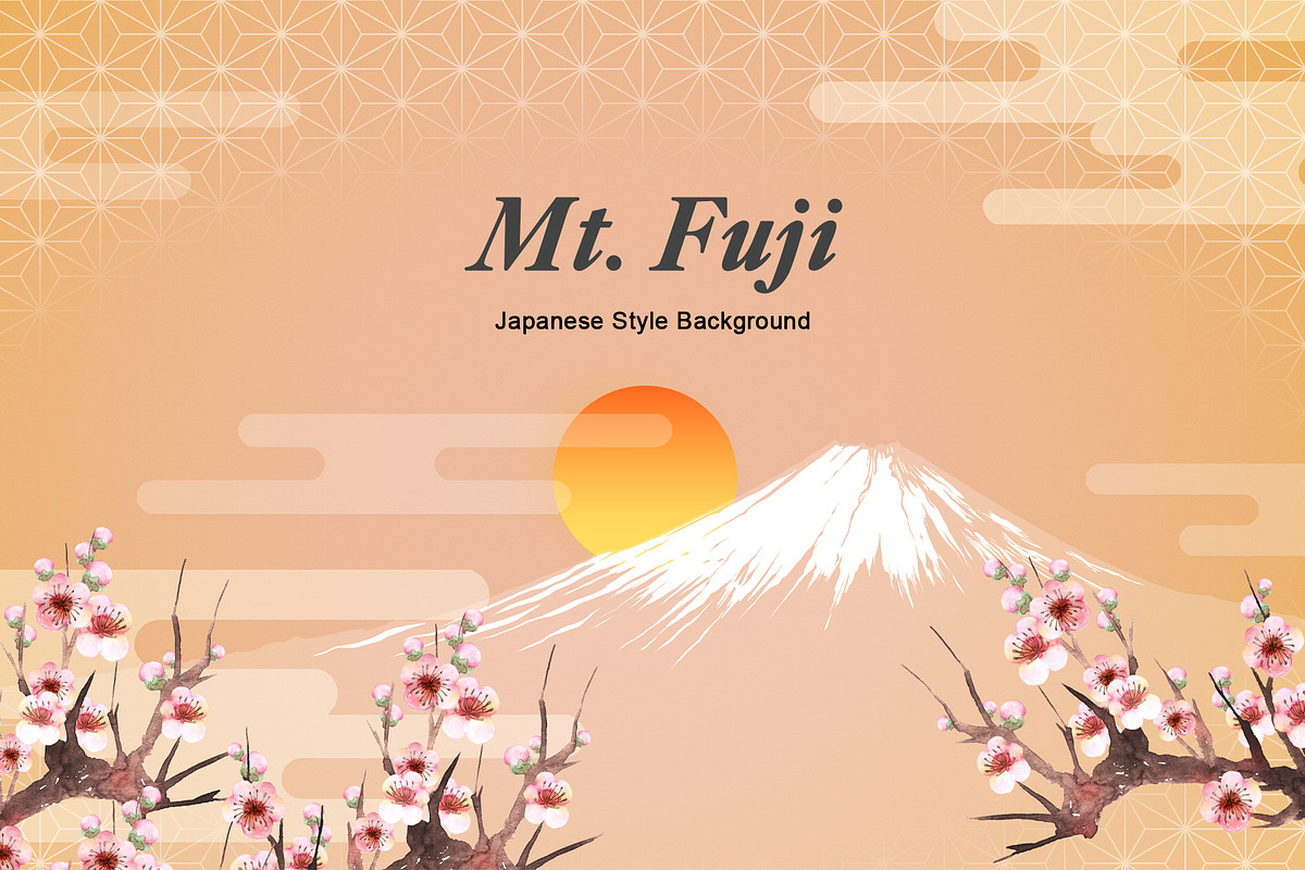 Mt.Fuji Japanese Style Background, an Illustration by Gallery House (Photo 1 of 6)
