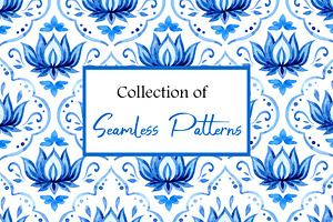 Blue Patterns Collection, a Pattern Graphic by made by Tanya