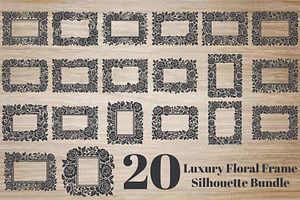 Luxury Floral Frame Silhouette