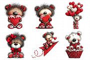 Valentine Teddy Bear Clipart, an Illustration by Daily.Designs (Thumbnail 5 of 8)