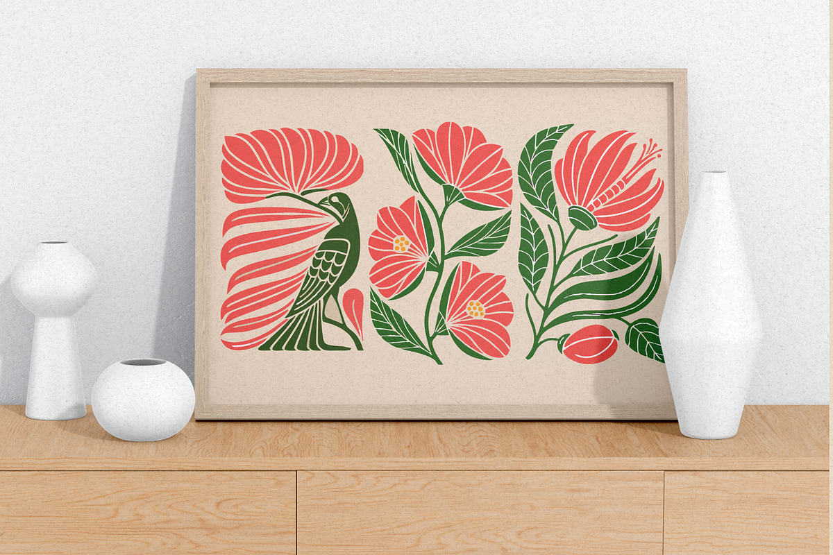 Modern Abstract Botanical Prints, a Wallpaper Graphic by Helospace (Photo 6 of 10)