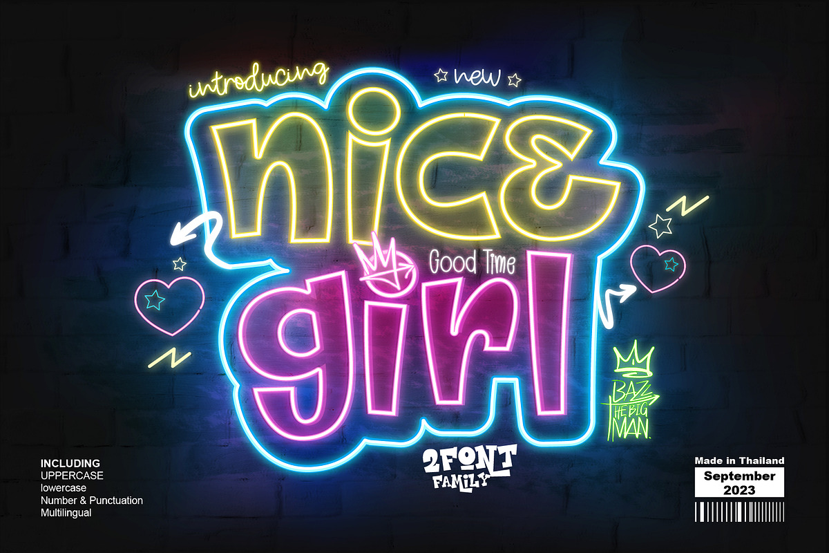 Nice Girl, a Sans Serif Font by BBtypeStudios (Photo 1 of 10)