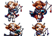 Highland Cow with Bagpipes Clipart, an Animal Illustration by DoubleTwists (Thumbnail 2 of 5)