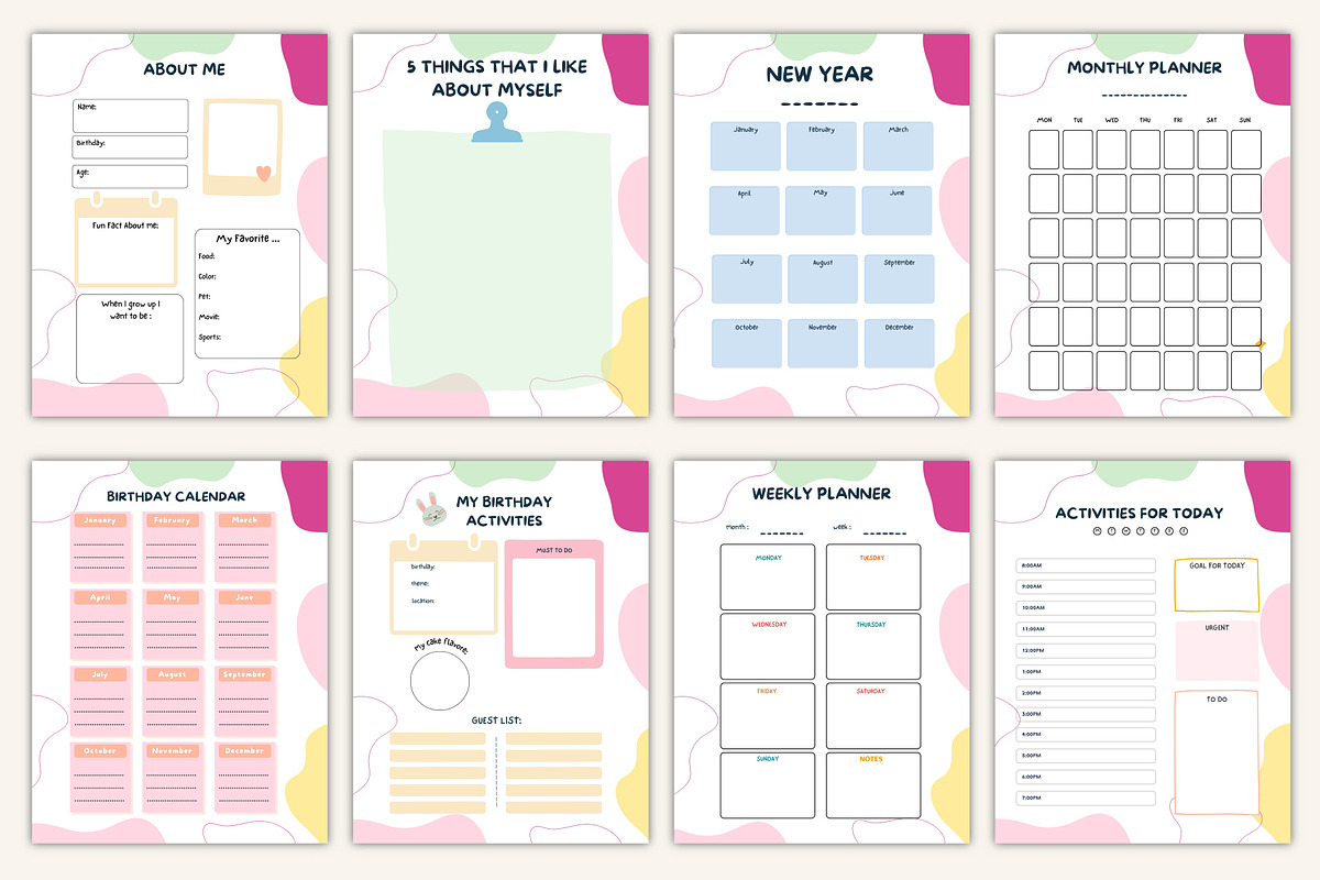 2026 12-Month Kids Activity Organize, a Stationery Template by Designmela01 (Photo 5 of 10)