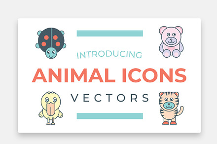 Flat colored outlined animals icons, an Outline Icon by RioCloud