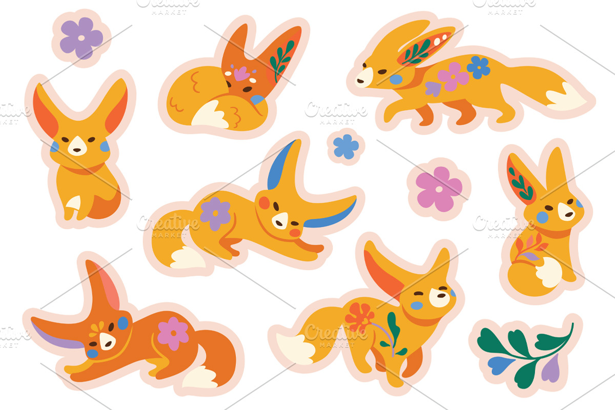 Fennec Foxes – Patterns & Stickers, a Pattern Graphic by PenguinHouse (Photo 7 of 8)