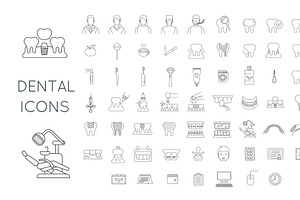 Dental Clinic Thin Line Vector Icons, an Outline Icon by Vectorikart