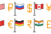 Currency signs and flags. Countries, a Finance Illustration by YummyBuum (Thumbnail 2 of 3)