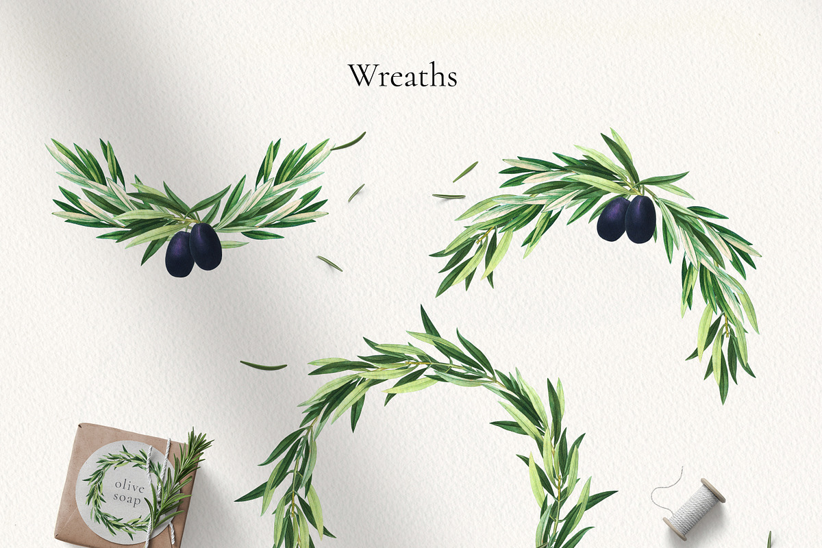 Vintage Olive Graphic Collection, a Decorative Illustration by Olga Begak Art & Design (Photo 7 of 11)
