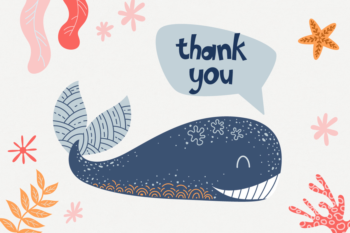 Marine - clipart & lettering, an Animal Illustration by DruZhi Art (Photo 10 of 10)