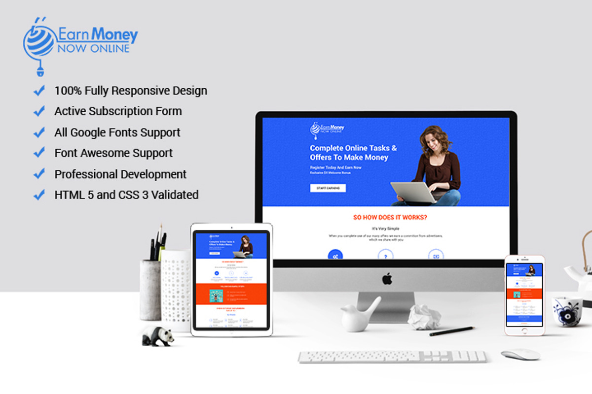 Money Earn Template with Builder, a Websites & App Template by oLanding (Photo 1 of 2)