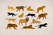 Wild cats. Jungle & tropical set., an Animal Illustration by Alona Savchuk (Thumbnail 3 of 15)