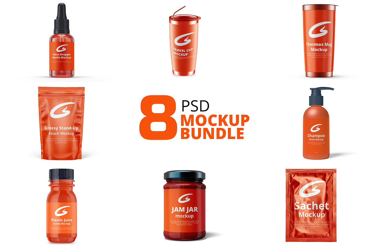 8 Psd Mockup Bundle, a Product Mockup by GraphicsPixel (Photo 1 of 4)