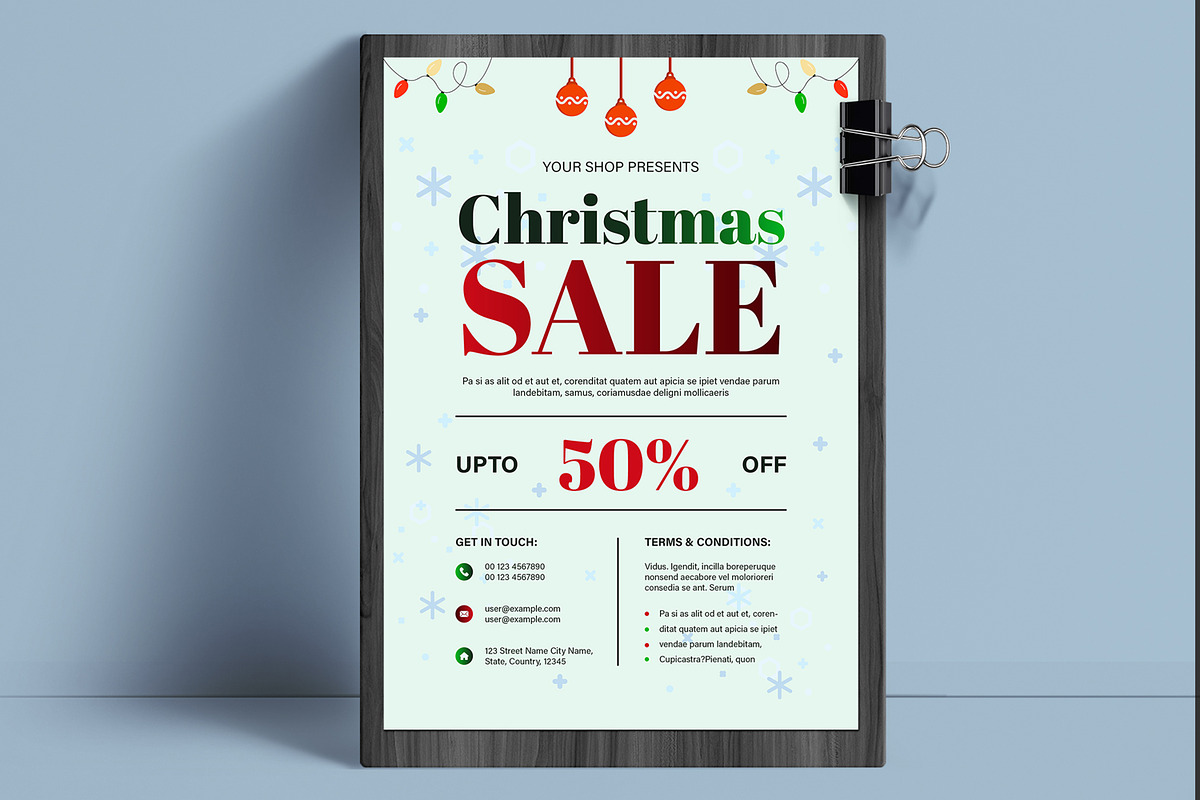 Merry Christmas Sale Poster Layout, a Stationery Template by ContestDesign (Photo 1 of 3)