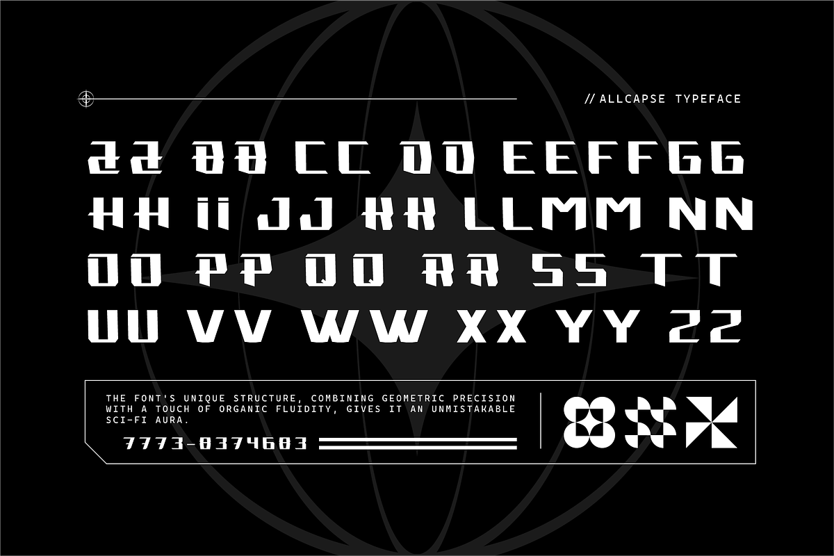 VB Fairock - Futuristic Display Font, a Sans Serif Font by VALIANTBROTHA (Photo 2 of 11)