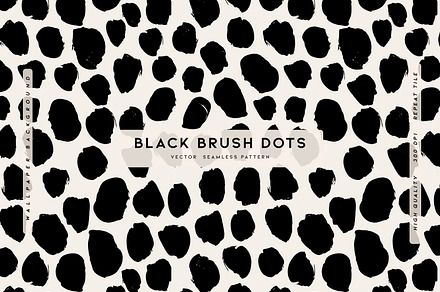 Black Brush Dots, a Pattern Graphic by MalyskaStudio