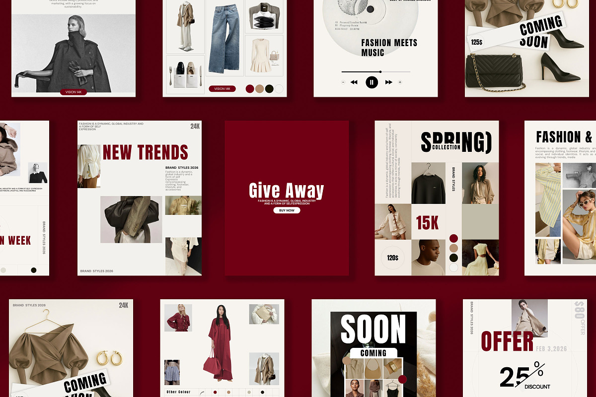 RED / Social Media Templates, a Social Media Template by Studio Industry (Photo 3 of 13)