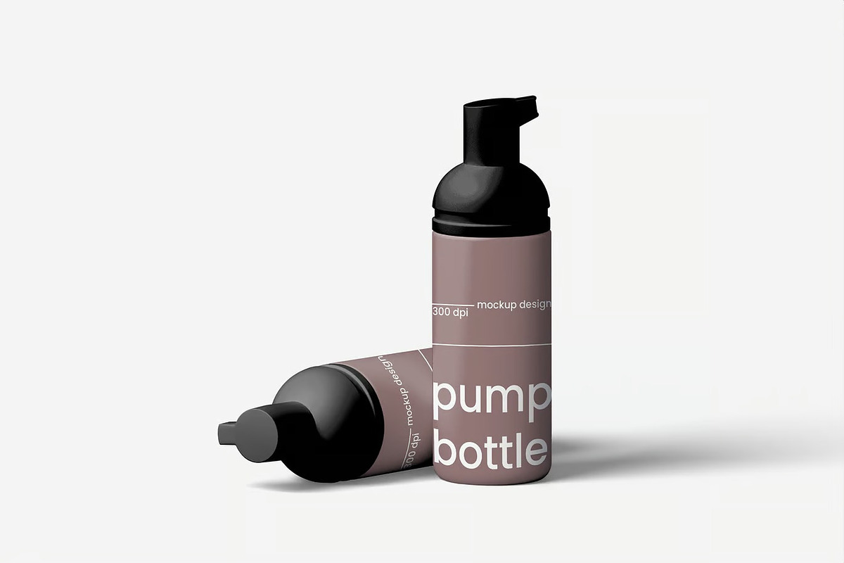 Pump Bottle Mockup, a Packaging Mockup by renderstockmarket (Photo 2 of 4)