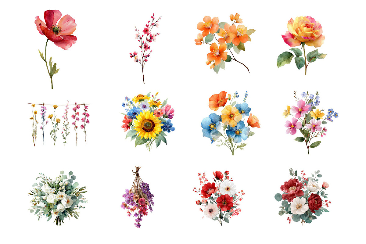 Wildflower Bouquet, Rustic Florals, an Illustration by CreationArt (Photo 4 of 5)