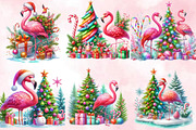 Watercolor Christmas Flamingo  Subli, an Illustration by SVGArt (Thumbnail 2 of 3)