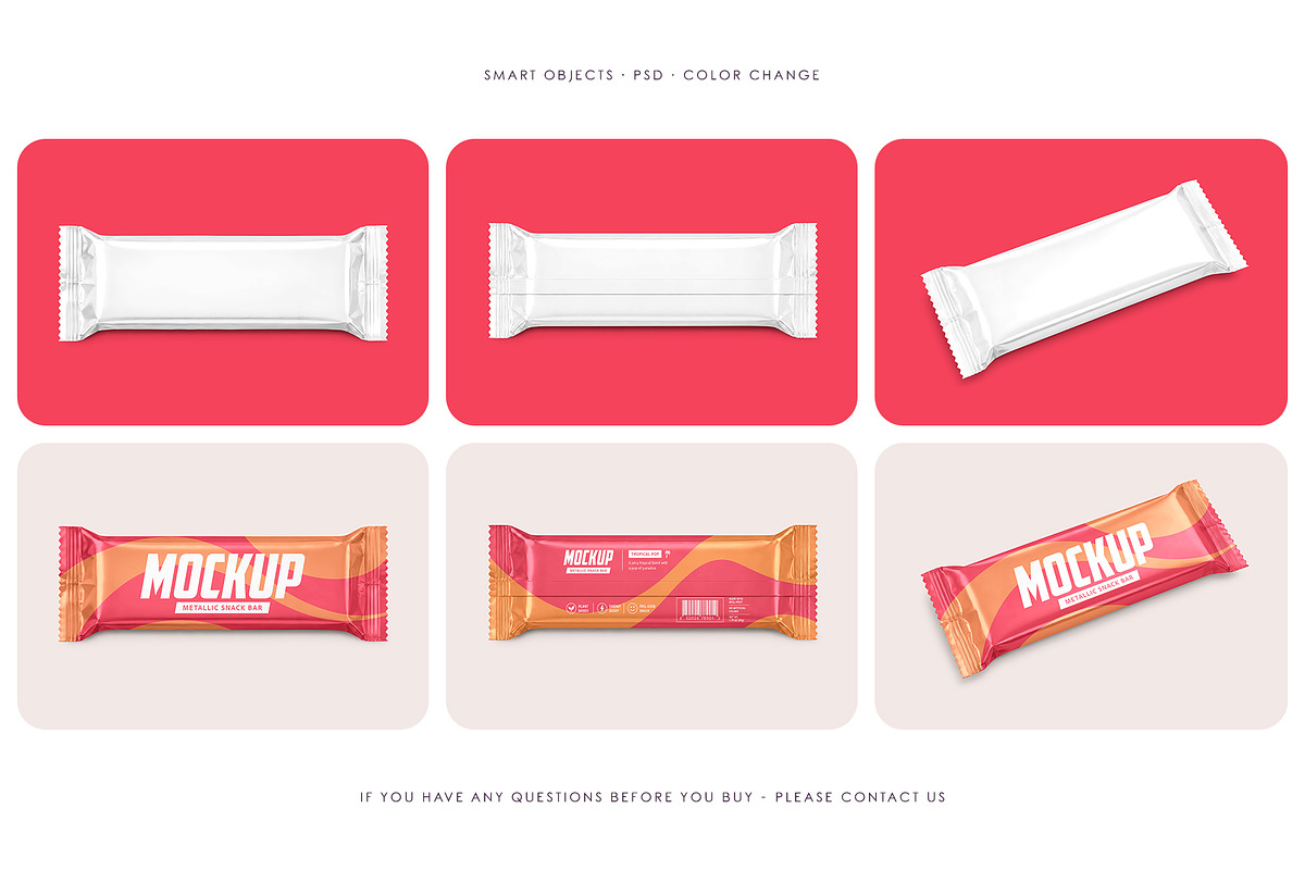 Metallic Snack Bar Mockup Set, a Packaging Mockup by Country4k (Photo 4 of 4)