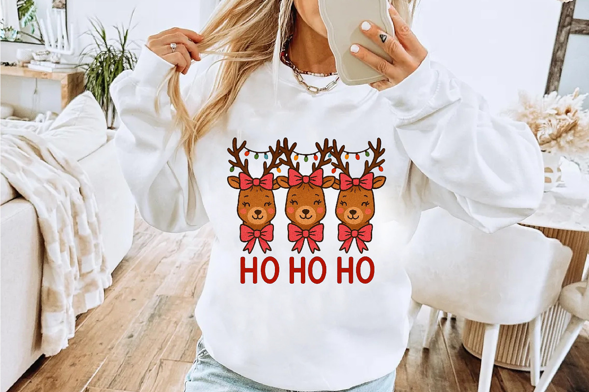 Ho Ho Ho Deer PNG, an Illustration by Watercolor design (Photo 2 of 3)