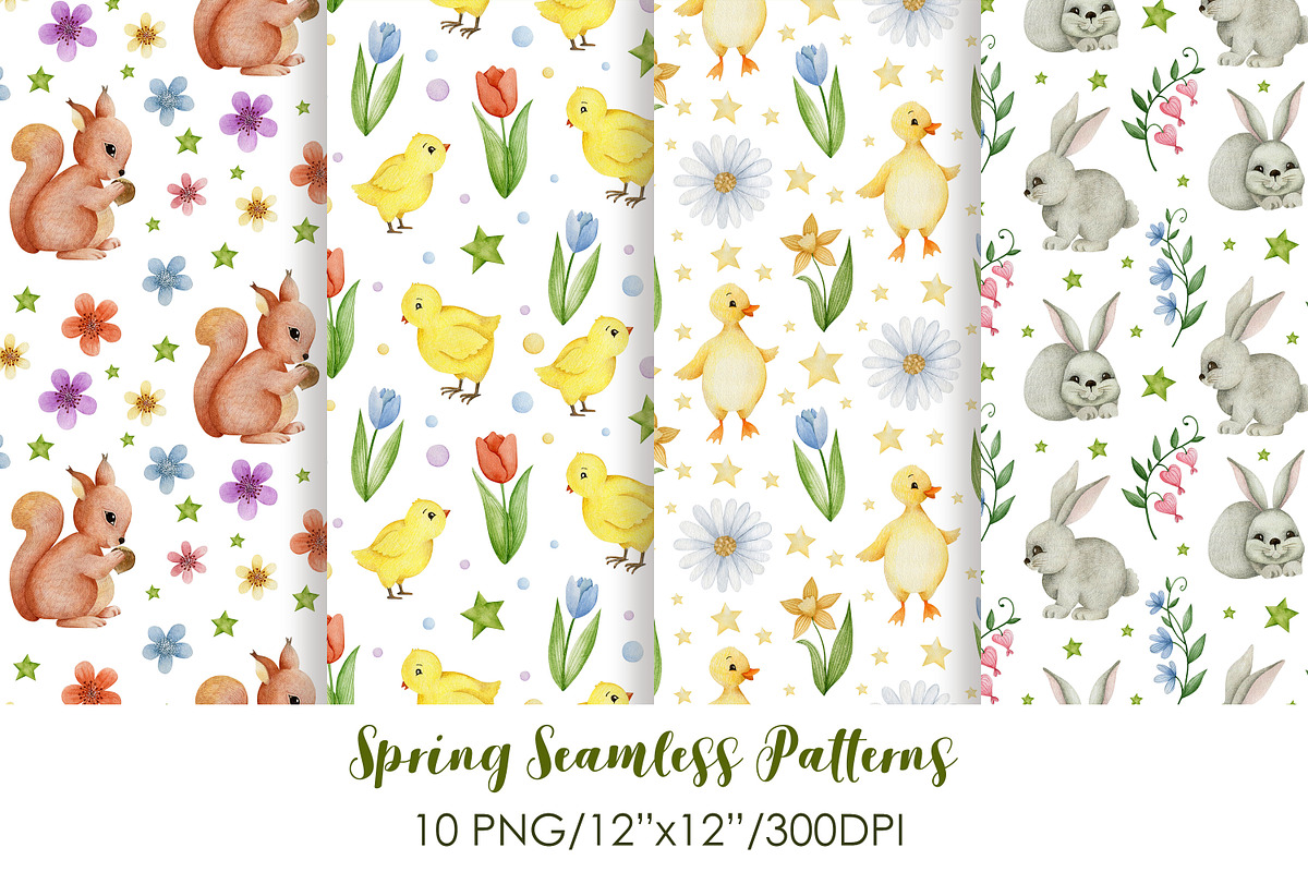 Watercolor Spring Collection., an Animal Illustration by Kira Konoshenko (Photo 9 of 21)