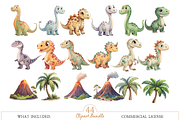 Baby Dino PNG Set, an Illustration by MockupWizard (Thumbnail 3 of 5)