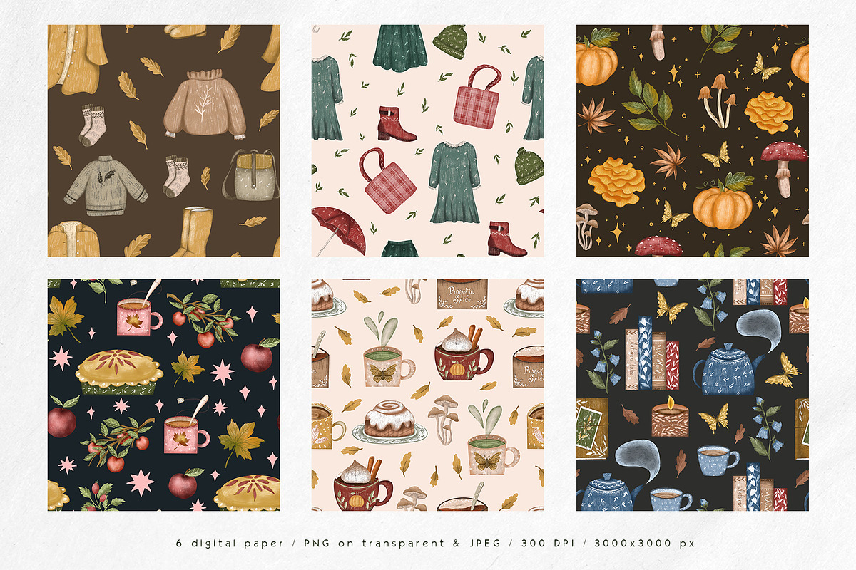 Cozy October Pattern clipart set, a Seasonal Illustration by Yelloo Fish (Photo 13 of 15)