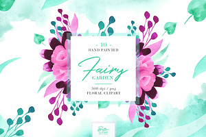 Pink Floral Watercolor Clipart