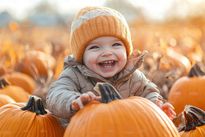 Laughing child enjoys a fun filled, a Photo by Pavel_design