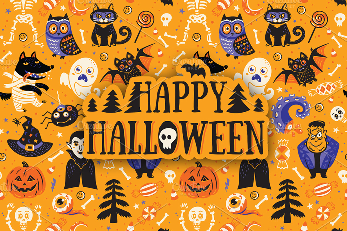 Happy Halloween, a Pattern Graphic by PenguinHouse (Photo 1 of 7)