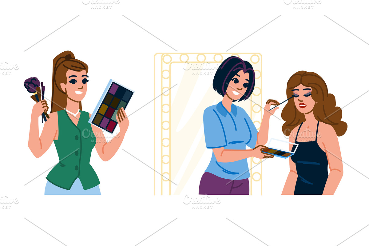 glamour makeup artist woman vector, a Person Illustration by pikepicture