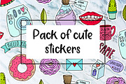 Pack of cute modern stickers., an Object Graphic by Sentimental postman (Thumbnail 1 of 6)