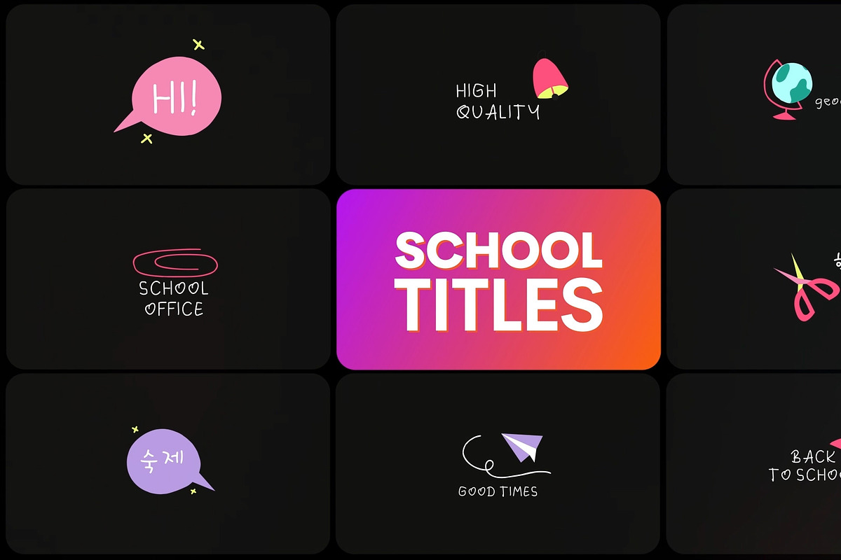 School Titles | DaVinci Resolve, a Templates & Theme by FlashFXbox (Photo 1 of 2)
