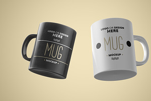 Black and White Ceramic Mug Mockup