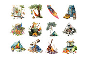 Camping Animals Clipart Bundle 27PNG, an Animal Illustration by InkyQueenArt (Thumbnail 3 of 8)