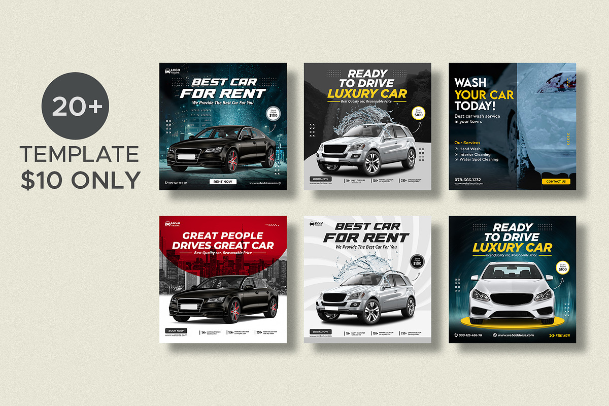 Car rental instagram stories bundle, a Social Media Template by MnGfx (Photo 1 of 4)