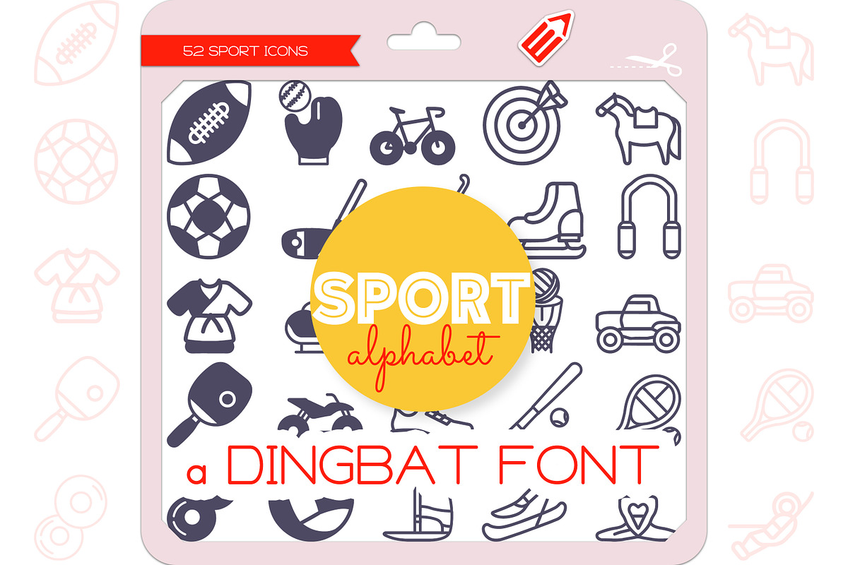 Sport Alphabet - Dingbat Font, a Symbol Font by WADLEN (Photo 1 of 7)