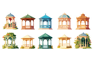 Cartoon garden gazebo. Summer, an Object Illustration by Stock-Smart-Start