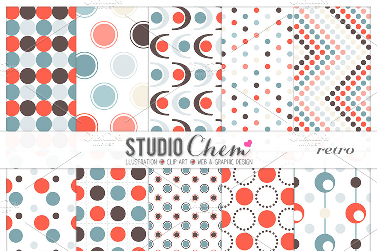 Retro Dotty Pattern Papers
