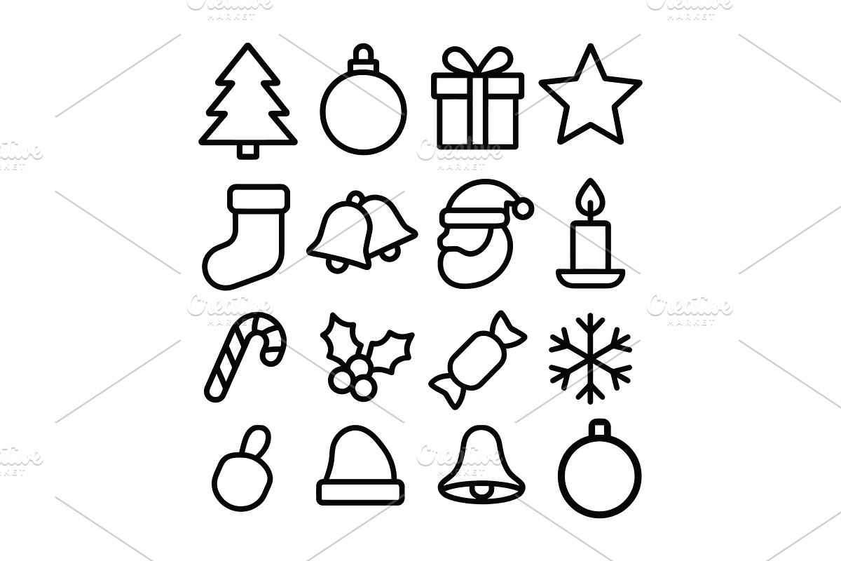 Christmas Icons Holiday Season, an Outline Icon by Vectorium Studio (Photo 2 of 2)
