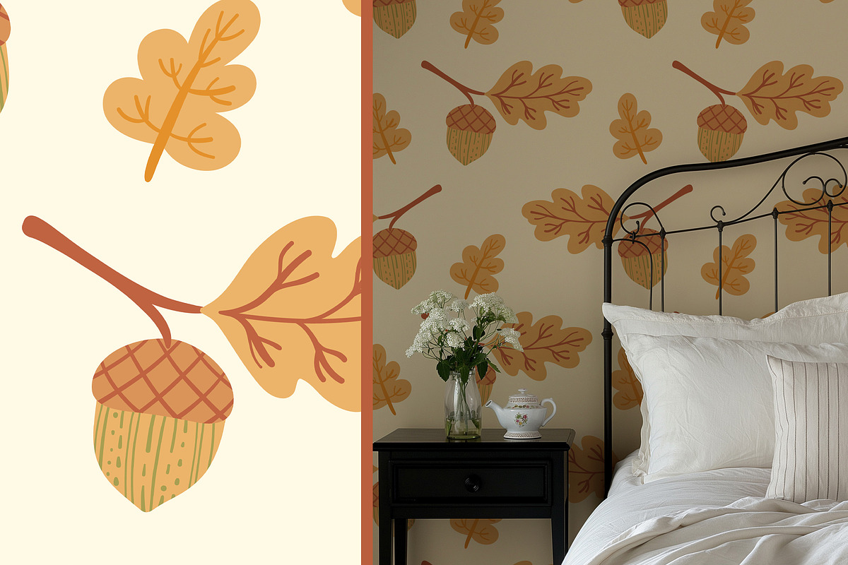 Pine cones & acorns Clipart patterns, a Seasonal Illustration by Carpet Tapete Pretzel (Photo 11 of 13)